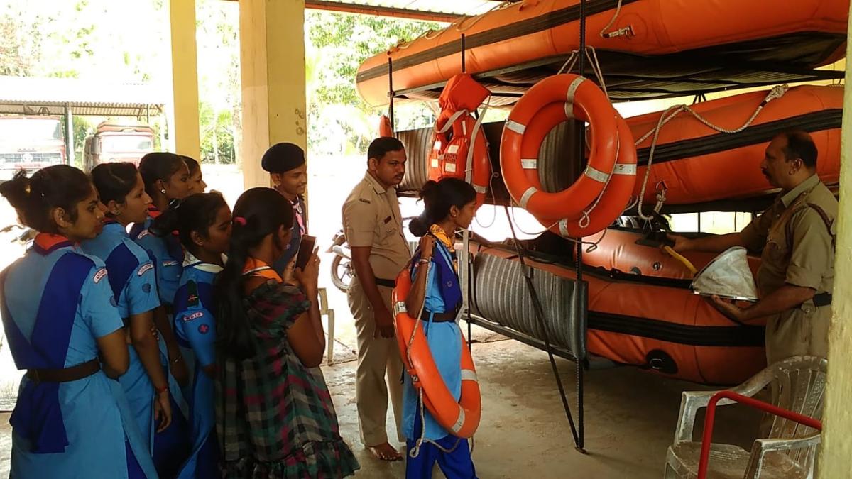 Disaster Management , Civil Defense & Disaster Prepadness Sessions by Fire Brigade Department's officers to BSG District Association Udupi Rovers and Rangers , Karnataka State, India.