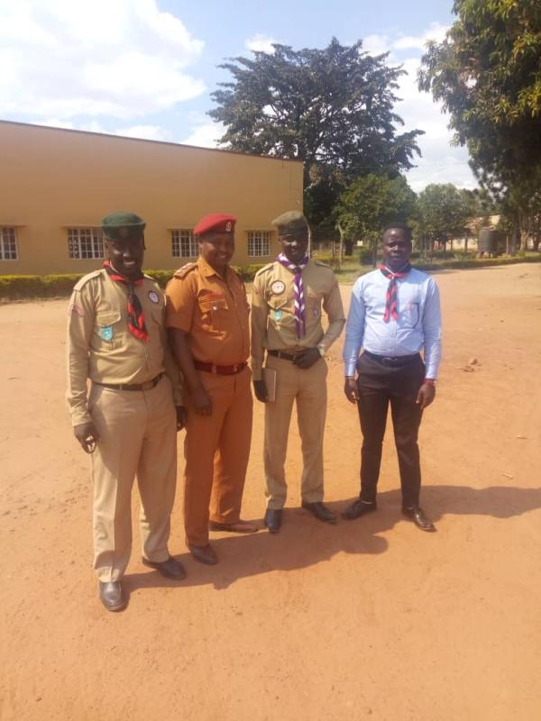 Soroti scouts leadership cheer the Ward 9 (scouts football team in prisons) .