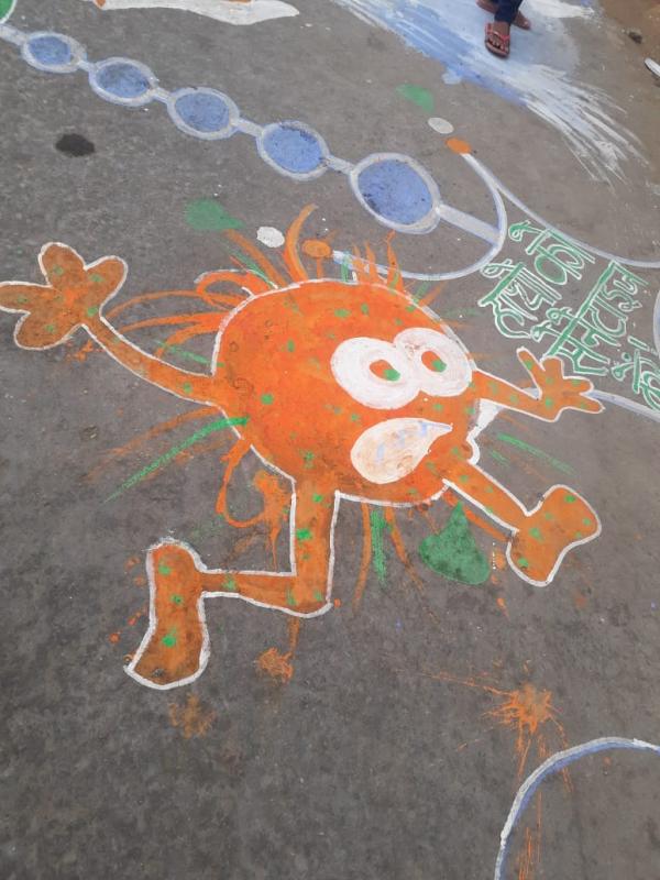 पेंटिग कर लोगो को जागरूकता संदेश दिया