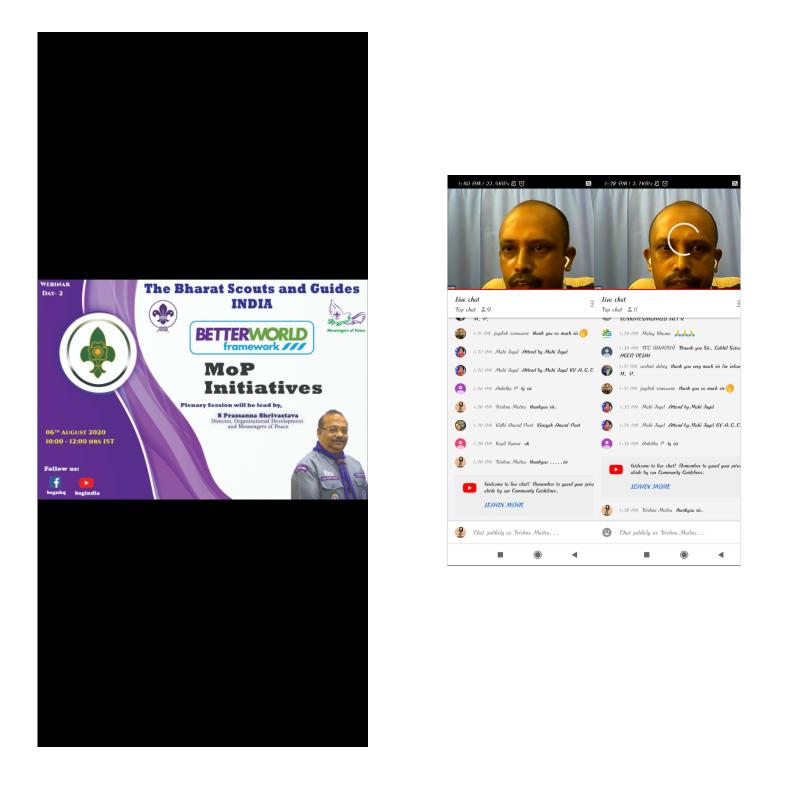 live you tube  program initiative by Bharat scouts and guides 