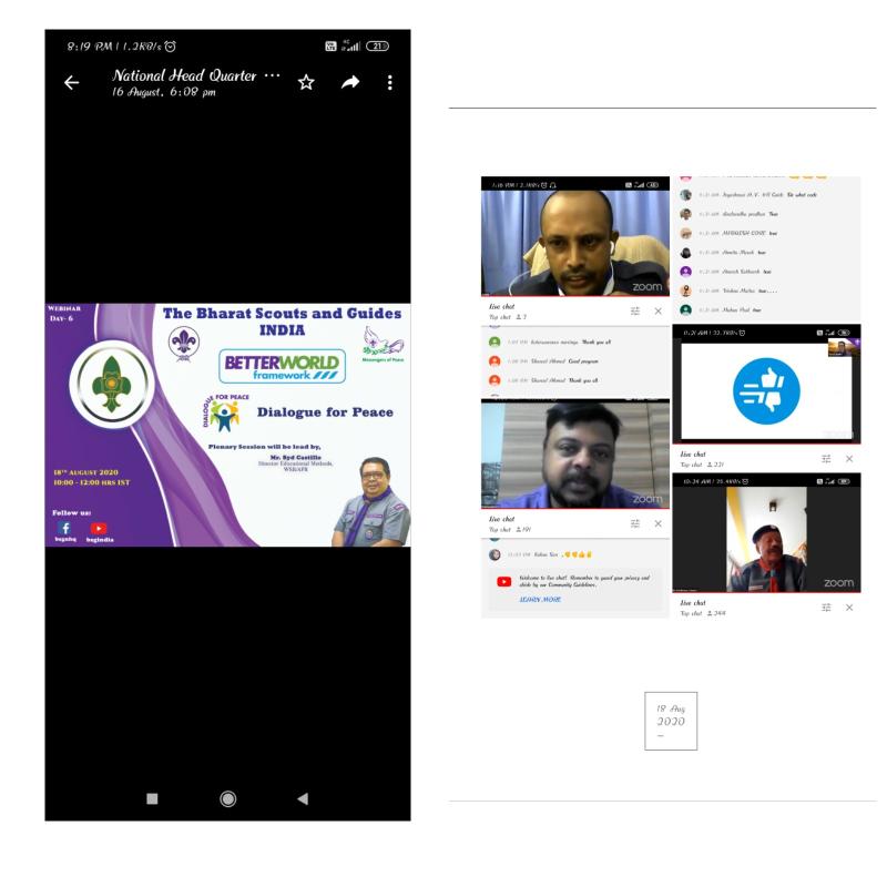 live You Tube program initiative by Bharat scouts and guides