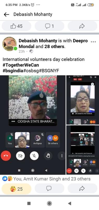 volunteer day celebration by Odisha state bsg