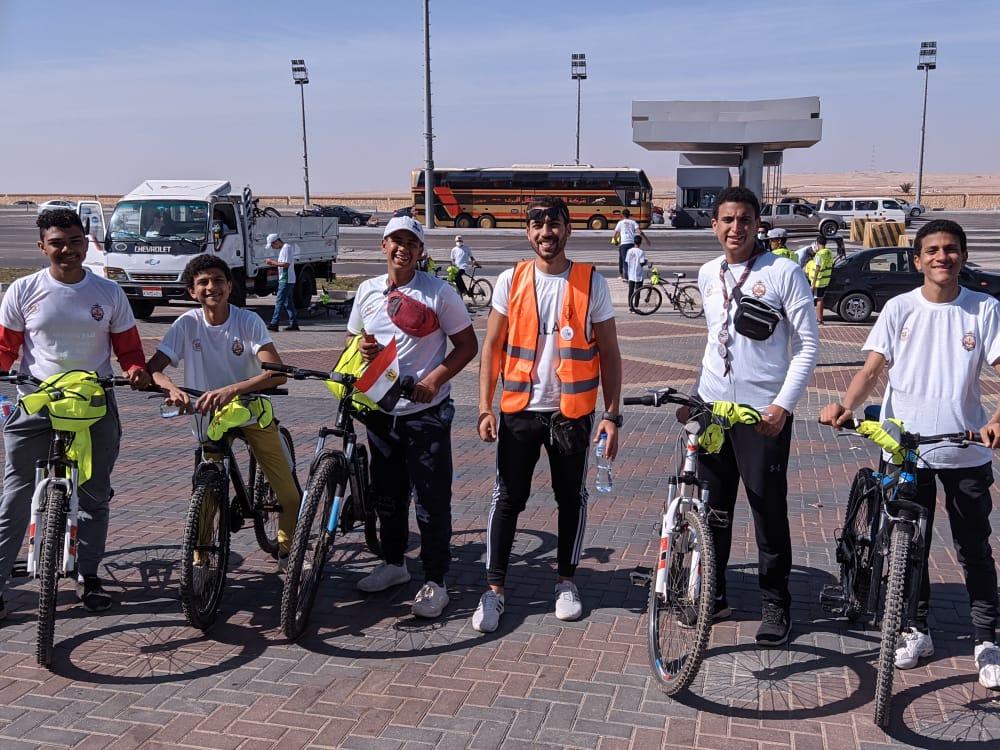 الاستراحة الاولي (كارته القاهره) لتوعيه الناس لعدم استخدام الوقود الاحفوري و توزيع بارشور،تحت شعار إطار عالم افضل