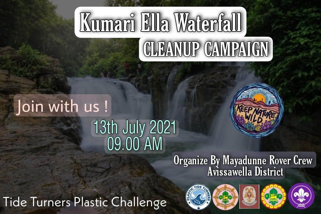 Kumari Ella waterfall cleanup campaign