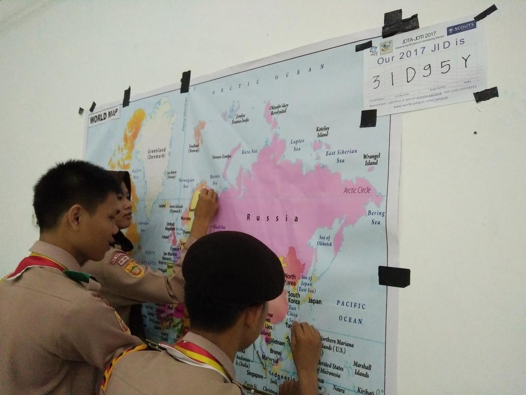 WORL MAP......JOTA JOTI 2017 PANGKALAN SMK N 1 SEKAYU KABUPATEN MUSI BANYUASIN SOUTH SUMATERA INDONESIA
