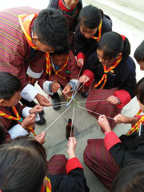 Investiture ceremony for Nachung Scout at Gangrithang PS, Bumthang 