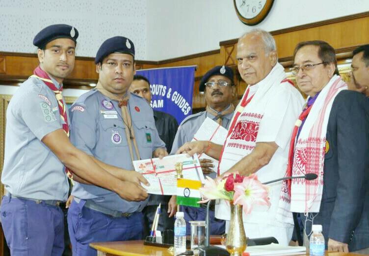 H.E. GOVERNOR OF ASSAM DISTRIBUTED AWARDS TO SCOUTS AND GUIDES