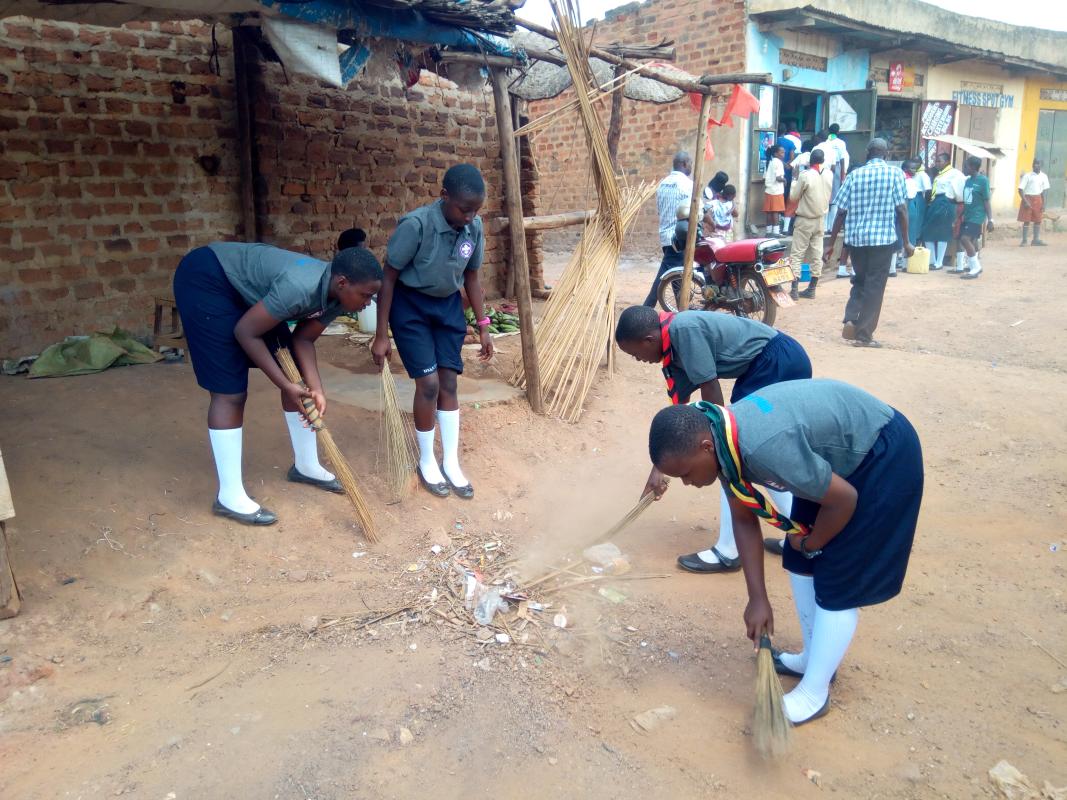 A Community Service in wakaliga market by Uganda Scouts
