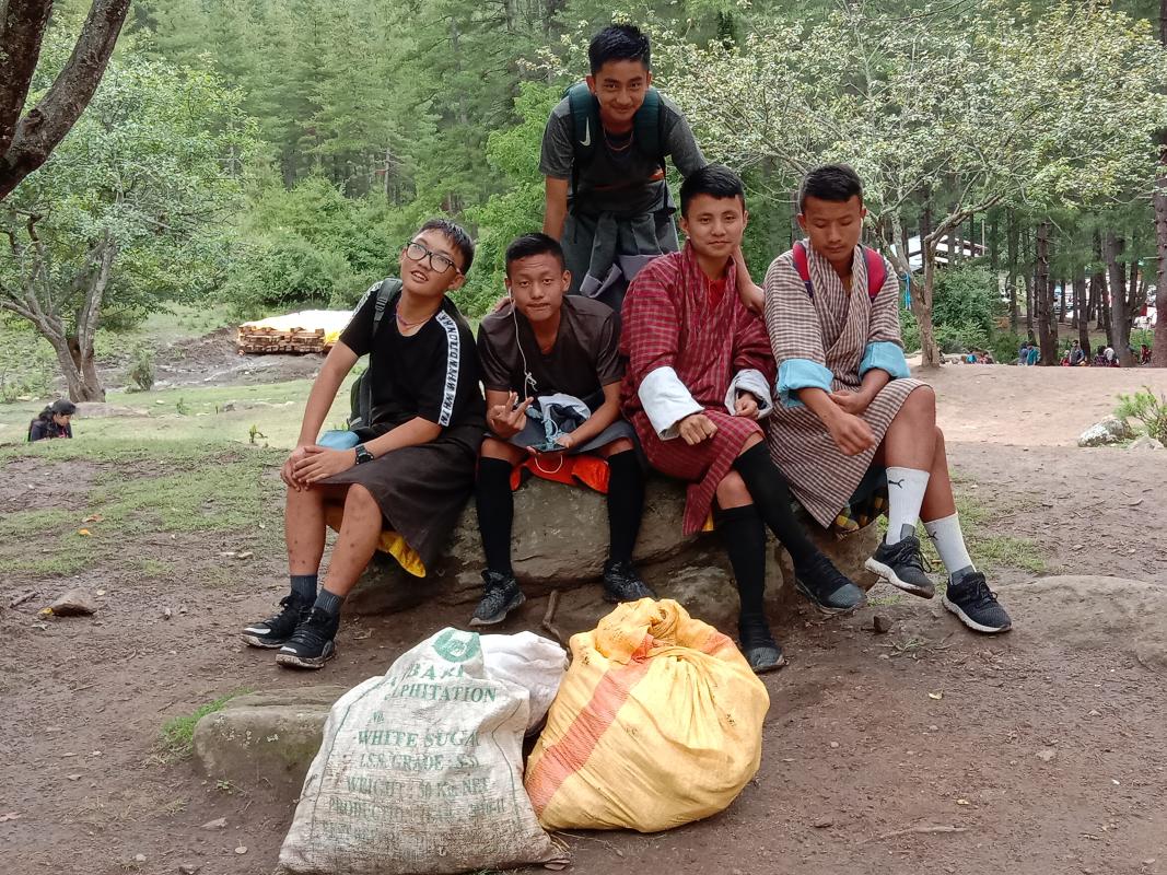 Cleaning Taktsang way 