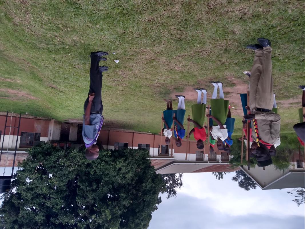 Facilitating in the Bombo Army secondary School Scout's club workshop