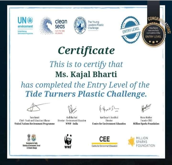 SANKALP TO CREATE A BETTER TOMMOROW#Plastic Tide Turner's challenge