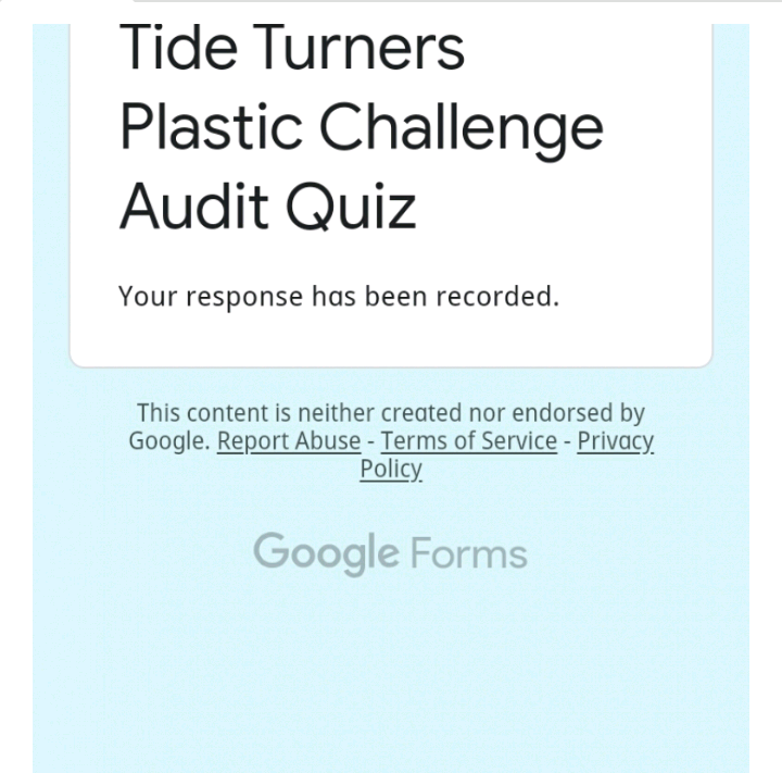 Tide Turners Plastic Challenge Audit Quiz