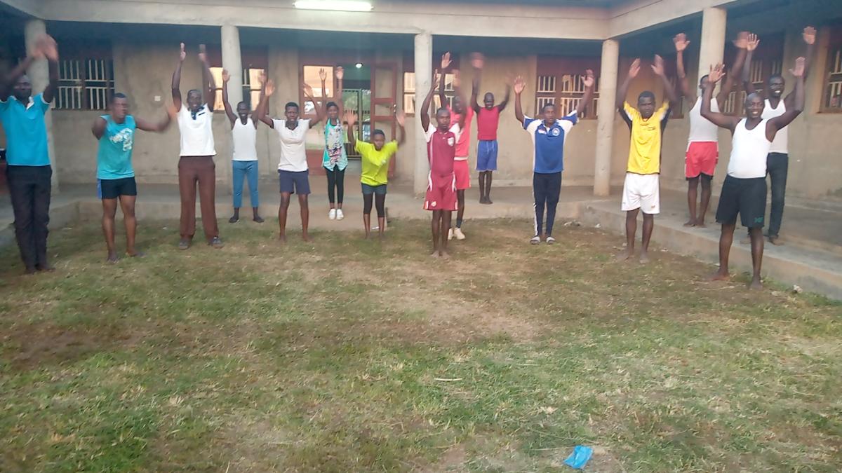 Soroti scouts led christian team leaders in morning drills.