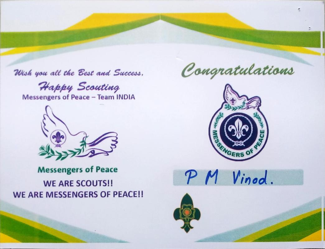 Messengers of Peace
Happy Scouting!!!

Messengers of Peace-Team INDIA.