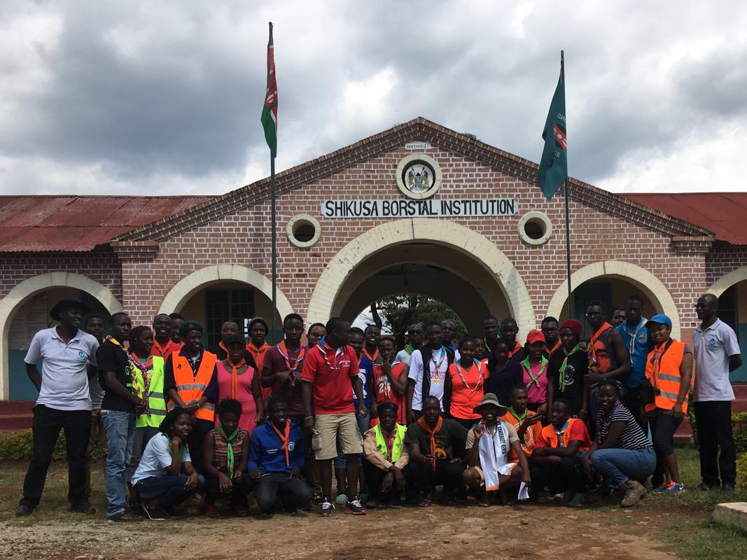Rover Scouts from different Universities in Kenya mentor and also donate some items to boys at Shikutsa Borstal Institution 