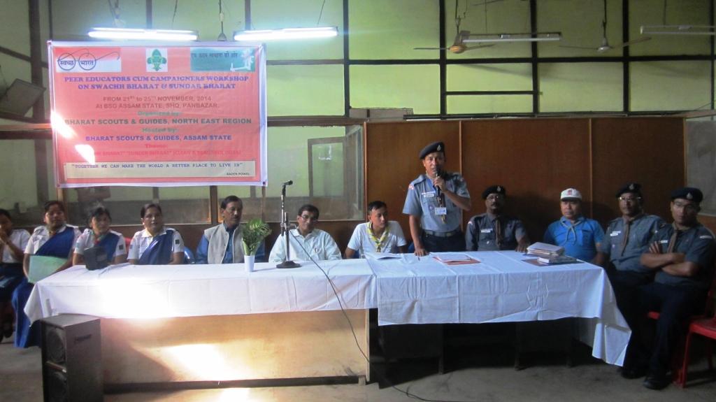 Report of first day of Peer Educators cum Campaigners Workshop on Swachh Bharat & Sunder Bharat of North East Region on the 21st November, 2014 conducted at BSG, Assam SHQ Panbazar- Guwahati-01.INDIA.