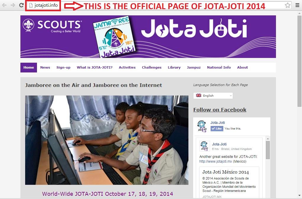 OFFICIAL vs. UNOFFICIAL Website of JOTA-JOTI 2014