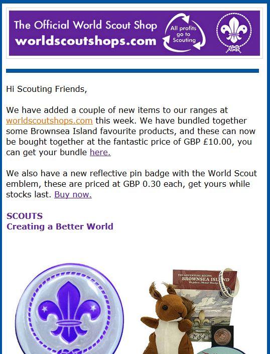 World Scout Shops Latest Newsletter