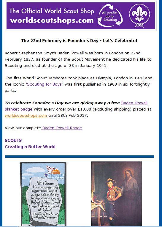 World Scout Shops Latest Newsletter