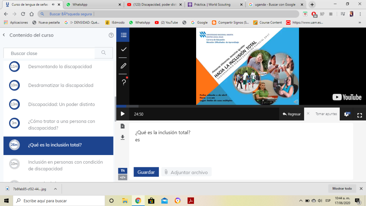 Conclusión Unidad I del curso en línea 