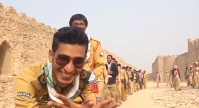 The MoP Team Pakistan and apprentice during their tour after the MoP Roadshow on the 14th National and 2nd SAANSO-2014, Centeenary in Scouting (1914-2014). In Khairpur, Pakistan.