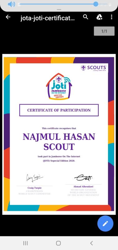 jota joti special edition certificate
