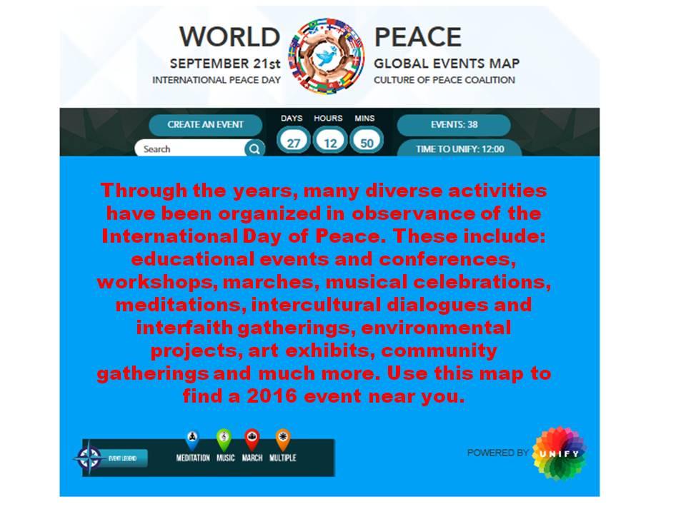 INTERNATIONAL DAY OF PEACE,  UN CELEBRATİONS AND OUR SOLIDARİITY FOR SERVİCE FOR BETTER TOMORROWS