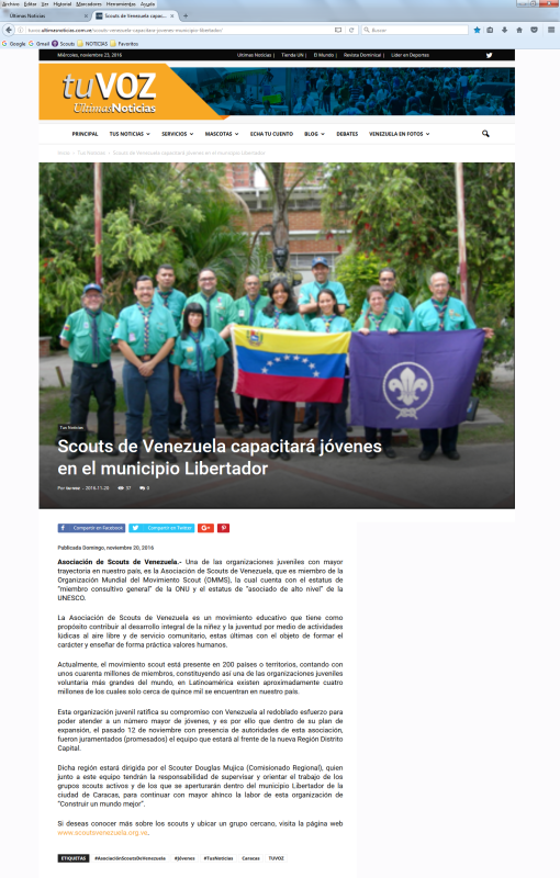 Reseña en la prensa - Diario ULTIMAS NOTICIAS - Ccs Vzla