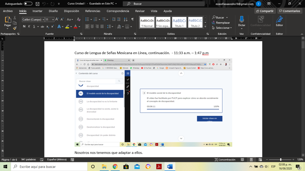 Curso en línea.