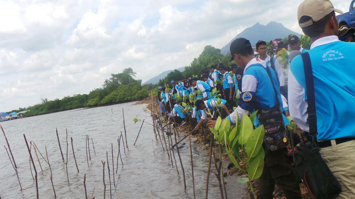 Satgas Pelayaran lingkar nusantara VI Tanam Mangrove 
