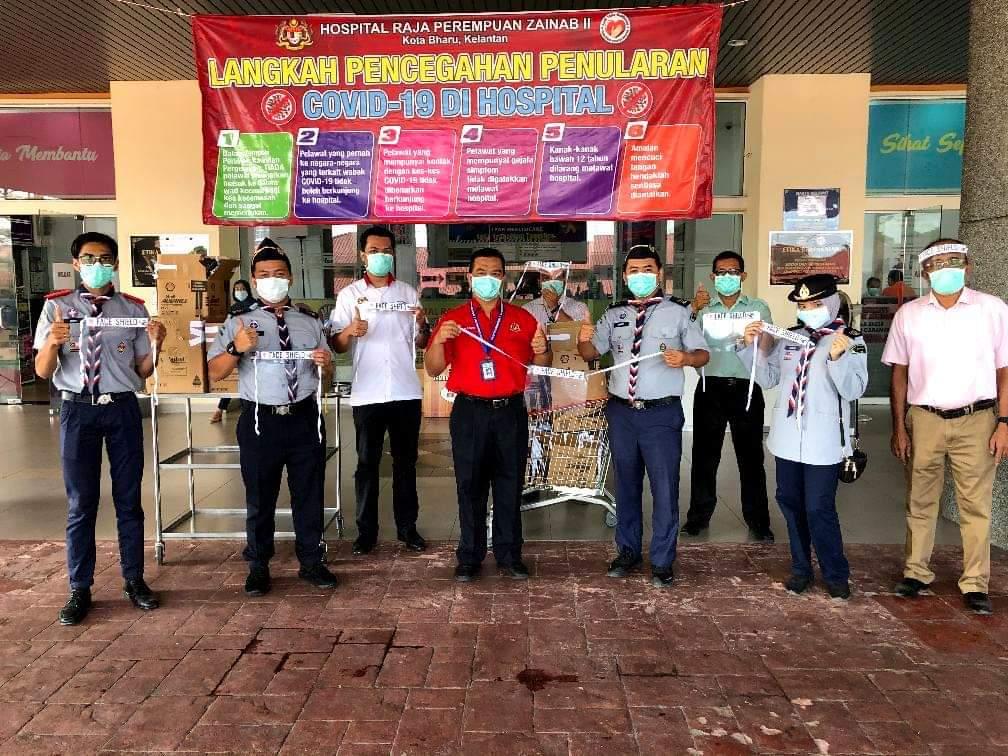 The First 1000 Unit Face Shield Masks for Front liners at  Hospital Raja Perempuan Zainab II (HRPZ2), Kota Bharu Kelantan, Malaysia