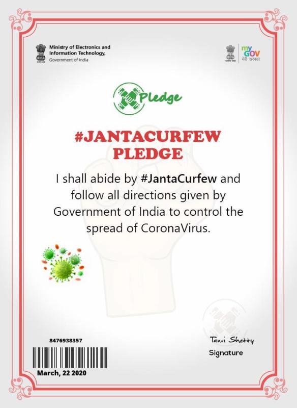 India observes Janata Curfew, millons stay at home. Scouts and Guides across support this step and create thanks giving video