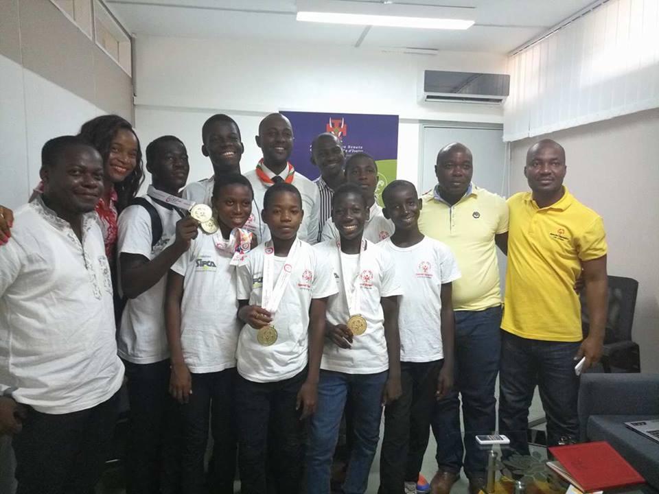 Ivorian scout team's world champion of floorball 
