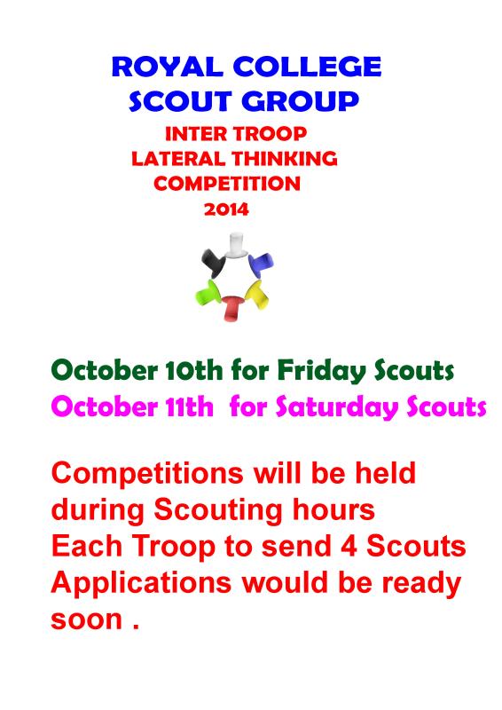 Inter Troop Lateral Thinking competitions