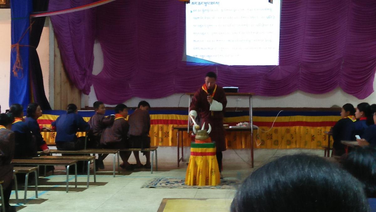 Taught Marchang ceremony( important culture in Bhutan) to the scout members