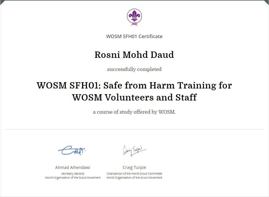 WOSM SFH01: Safe from Harm Training for WOSM Volunteers and Staff