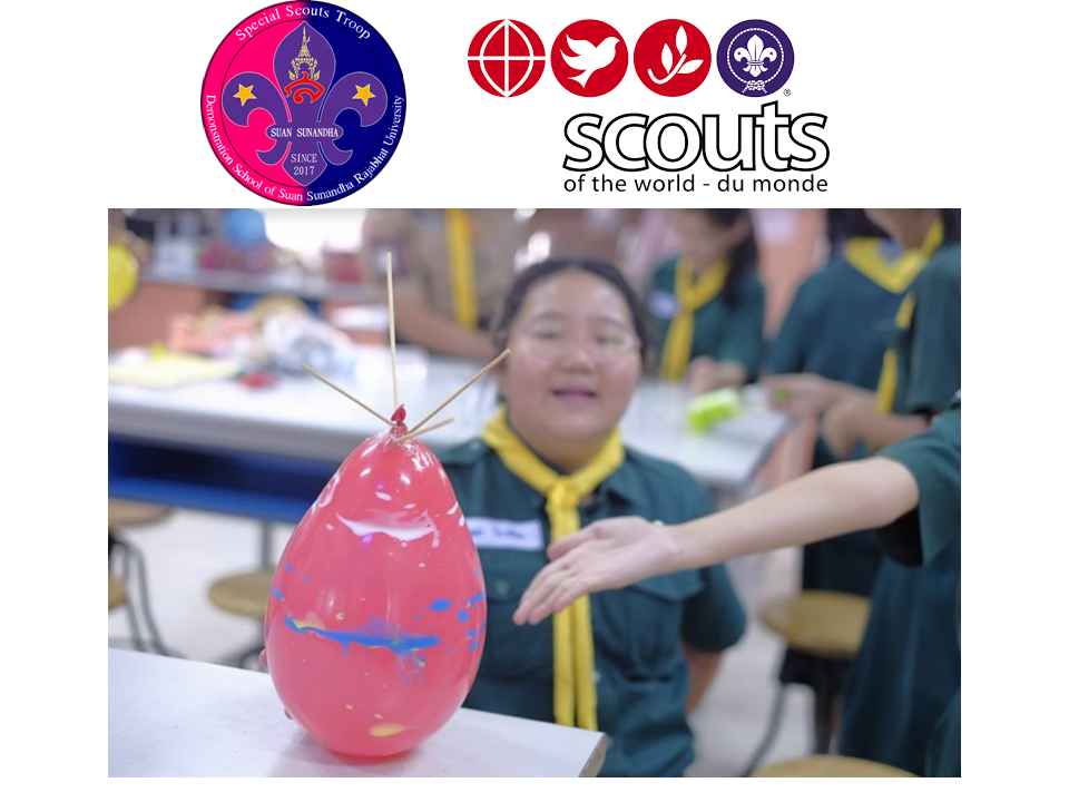 กิจกรรมบูรณาการความรู้และรายได้เพื่อน้อง ครั้งทึ่ 9 "การทดลอง ลูกโป่งไม่เเตก"