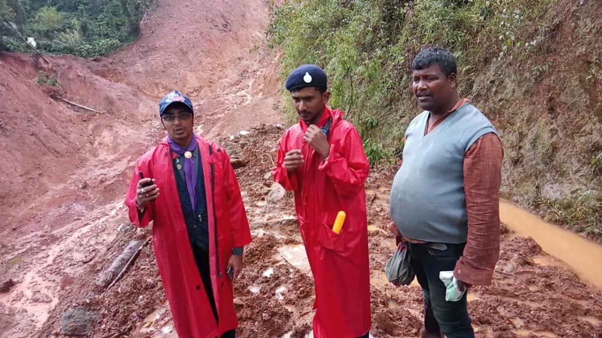 RESCUE & RELIEF WORK AT FLOOD EFFECTED AREAS AT COORG, KARNATAKA STATE, INDIA
