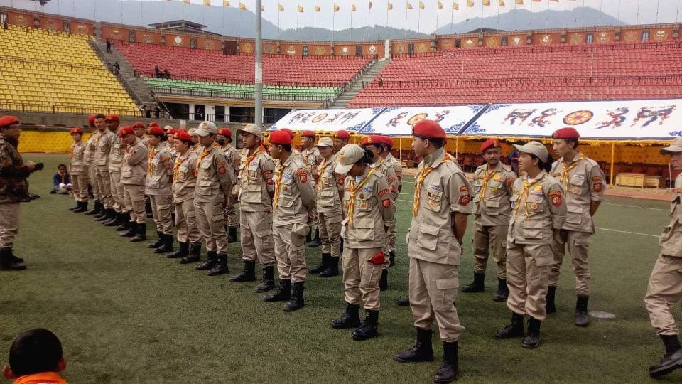 Rehearsal for National Scout day celebration 
