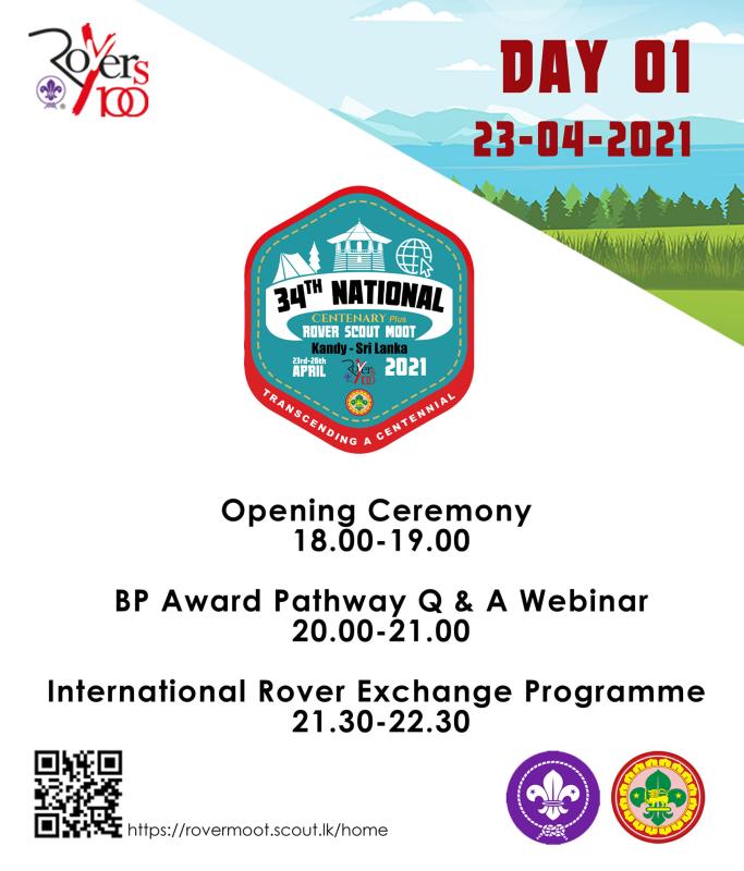 Opening Ceremony Day 01 - Centenary plus 34th National Rover Scout Moot (Rover Scouts of Sri Lanka﻿)