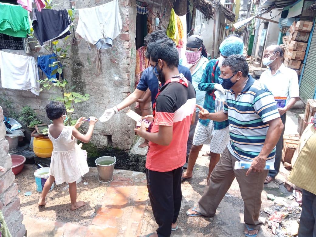 Chocolates and Biscuits among the local children