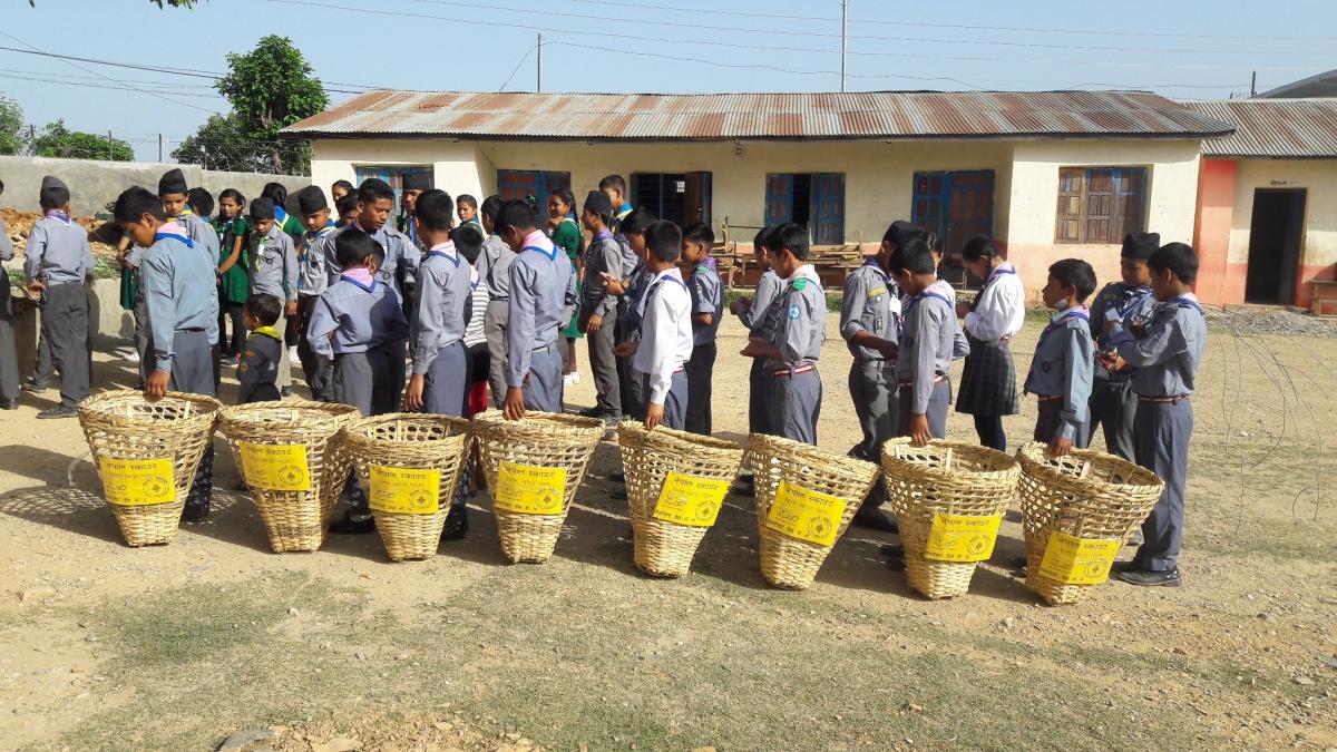Sanitation program and planting for Scouts Day