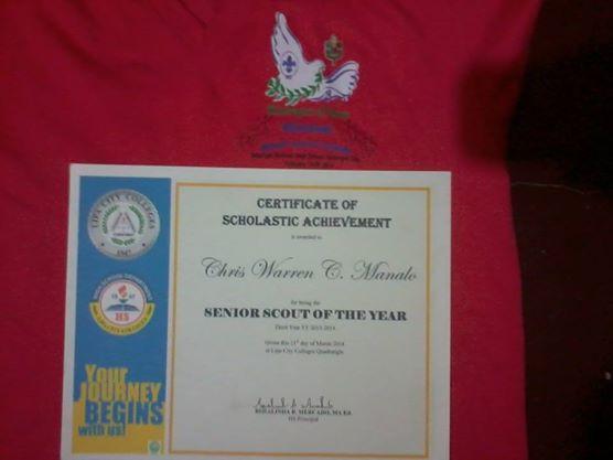 My 2014 RSYF Shirt and Receiving the award of Being Senior Scout of the Year <3 