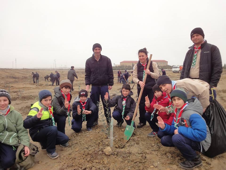 Atashgah scout group joined to the tree-planting project with other scouts of Azerbaijan and Turkey.