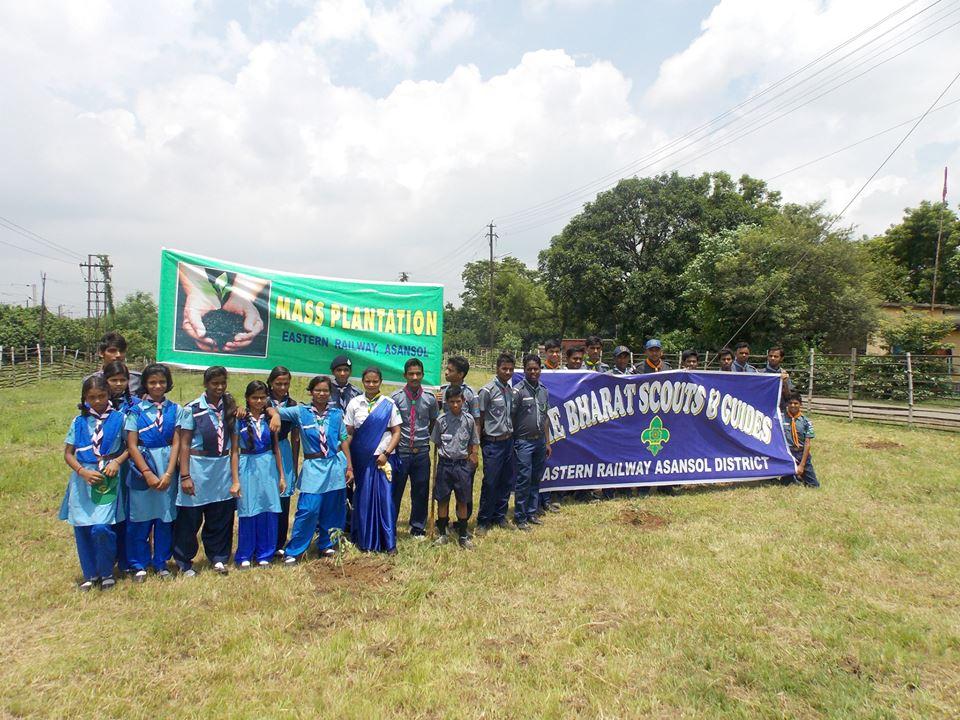 Mass tree plantation day at Domohani Railway Colony