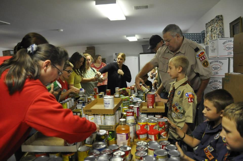 Collection and sort food donations to the Sealy Food Bank