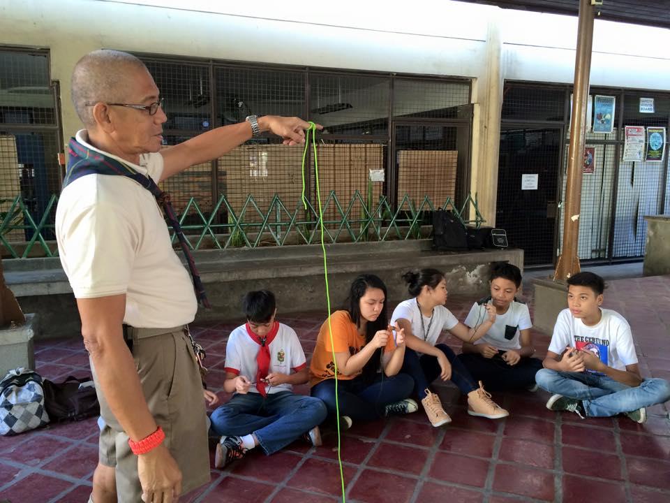 Scouting day. Learning basic and advance knots :)