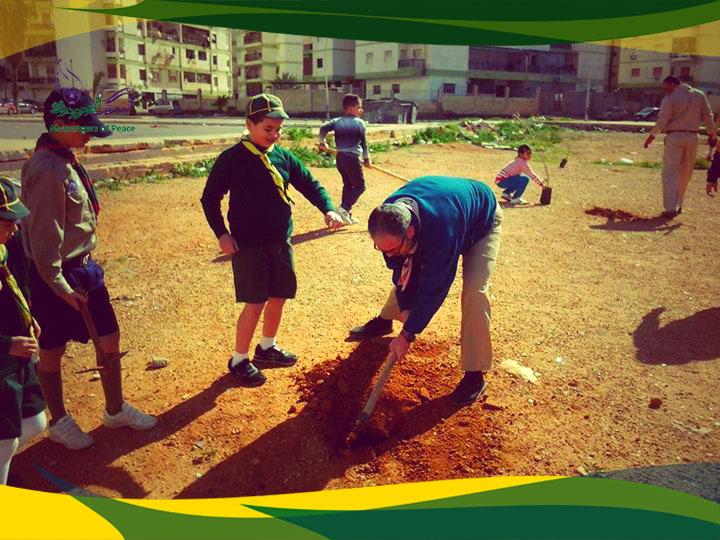 ((we will plant atree)) the 61 anniversary of establishment the Scout Movement in Libya