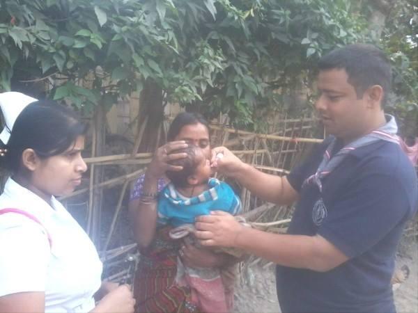 PULSE POLIO IMMUNIZATION & HOUSE TO HOUSE SURVEY & IMMUNIZED AT SLUM AREA OF NAGAON DISTRICT ASSAM ON 24-02-2015.