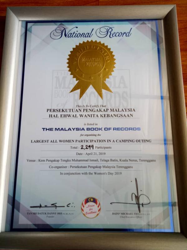 PERKHEMAHAN PENGAKAP WANITA MALAYSIA 2019 CIPTA 2 MALAYSIA BOOK OF RECORDS